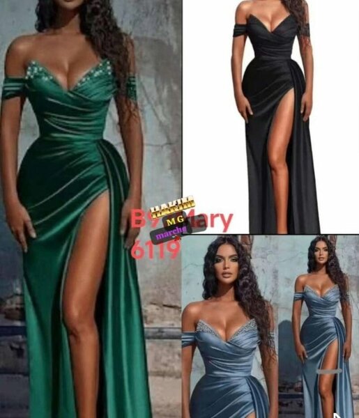 Robe de soirée élégante fendue