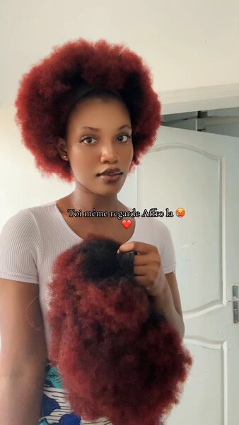 Perruque Afro Bouclée Rouge