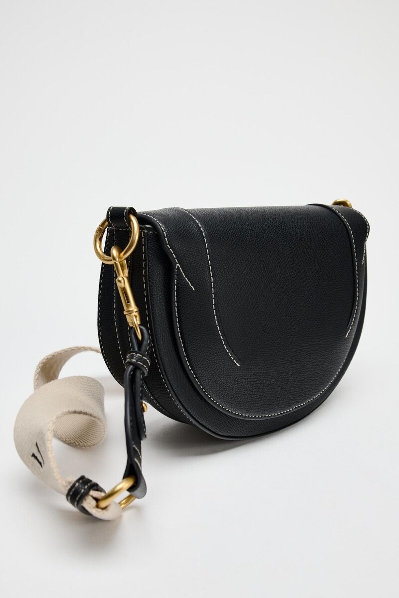 Sac bandoulière noir oval