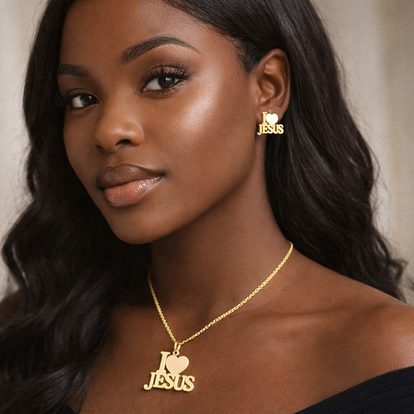 Parure 'I love Jesus' en or/argent