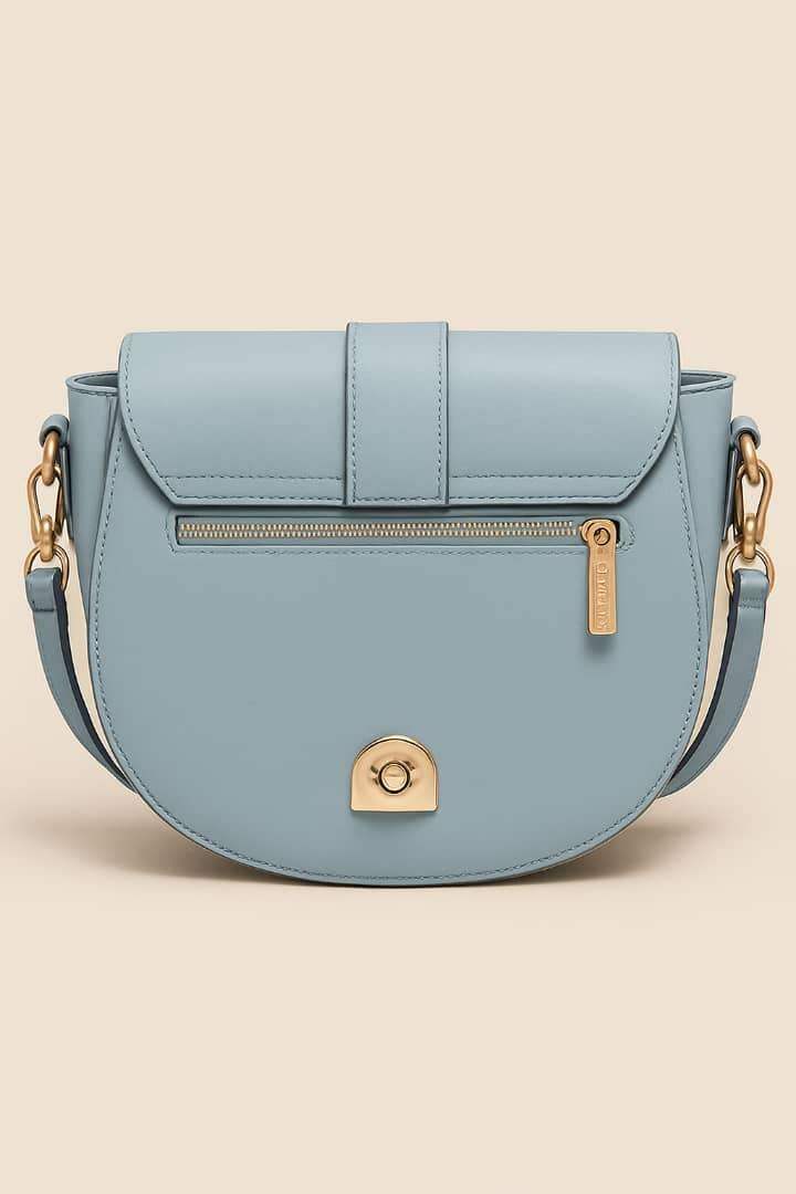 Sac bandoulière cuir bleu élégant