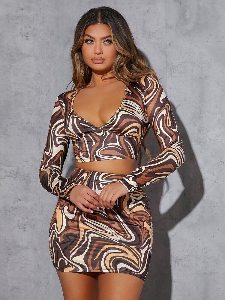 Ensemble Jupe et Haut Psychédélique