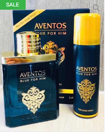 Aventos Blue For Him Eau De Parfum With Free Deo Spray – 100ml by Fragrance World