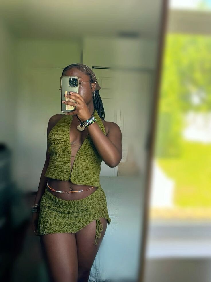 Crochet Top and Mini Skirt