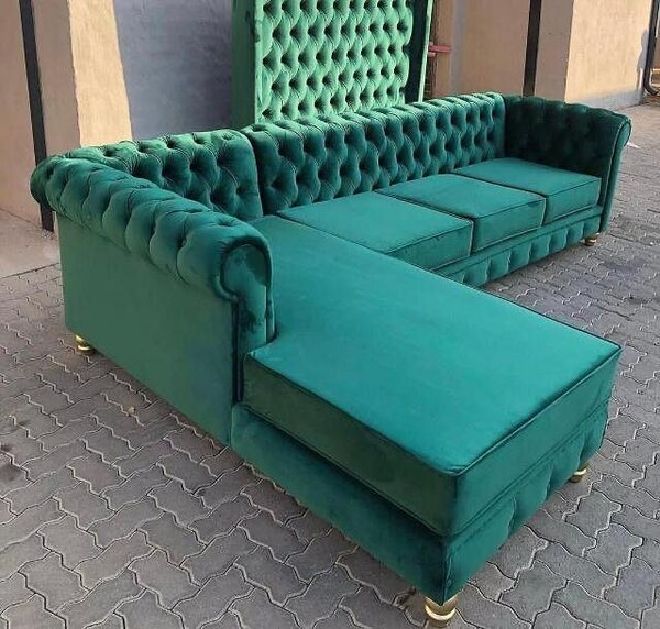 Canapé d'angle en velours