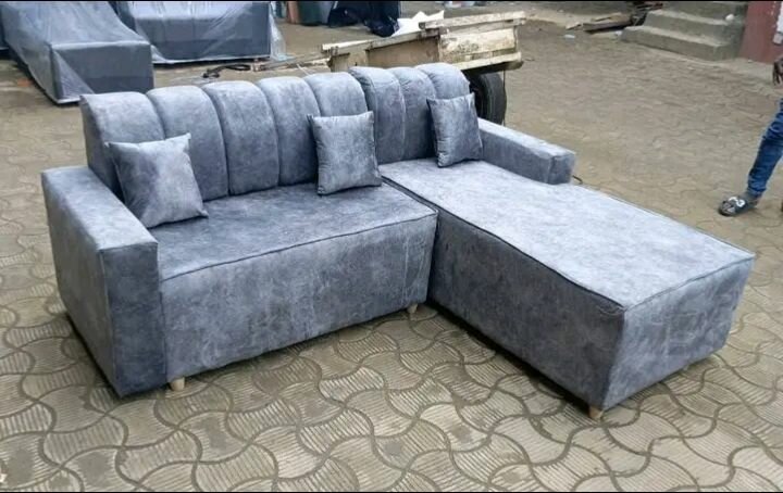 Canapé d'angle moderne gris