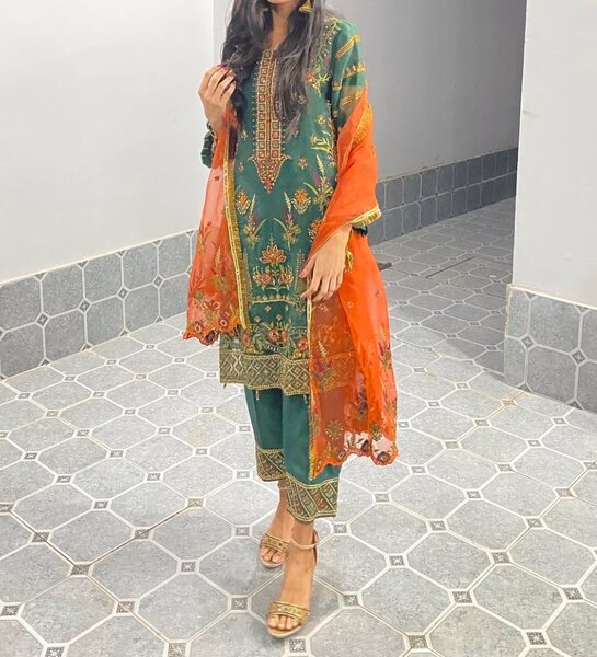 3 piece embroidered suit