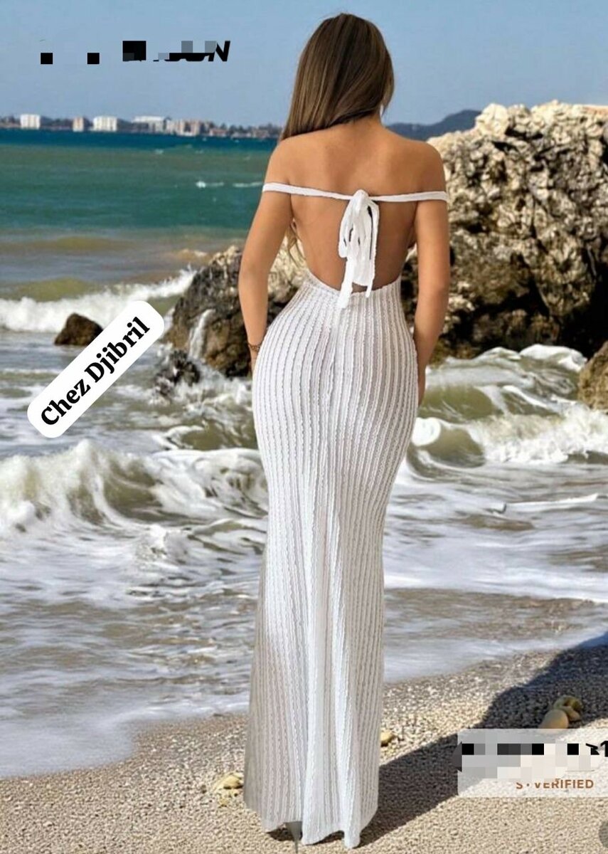 Robe Longue Dos Nu Blanc Élégante