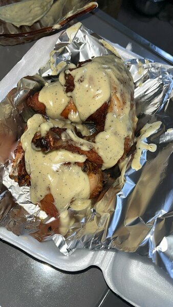 1/2 Poulet à la sauce blanche