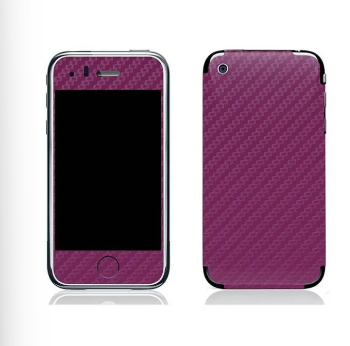 Iphone 3Gs Purple Carbon Fiber Texture Mobile Skin