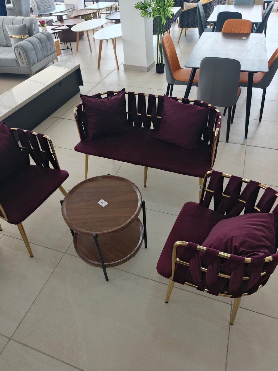 Ensemble salon moderne en velours