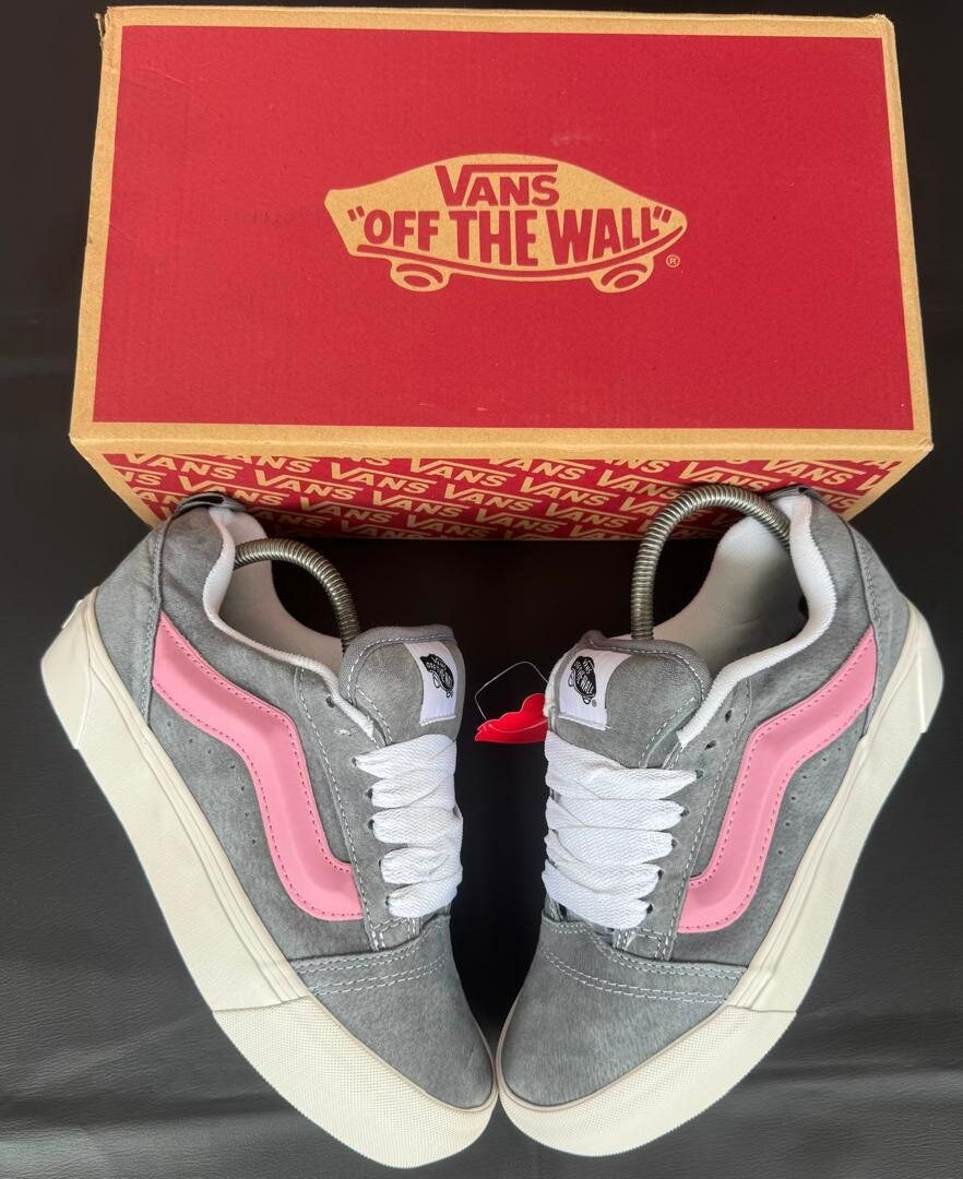 Vans Chaussures Gris Rose Plateforme