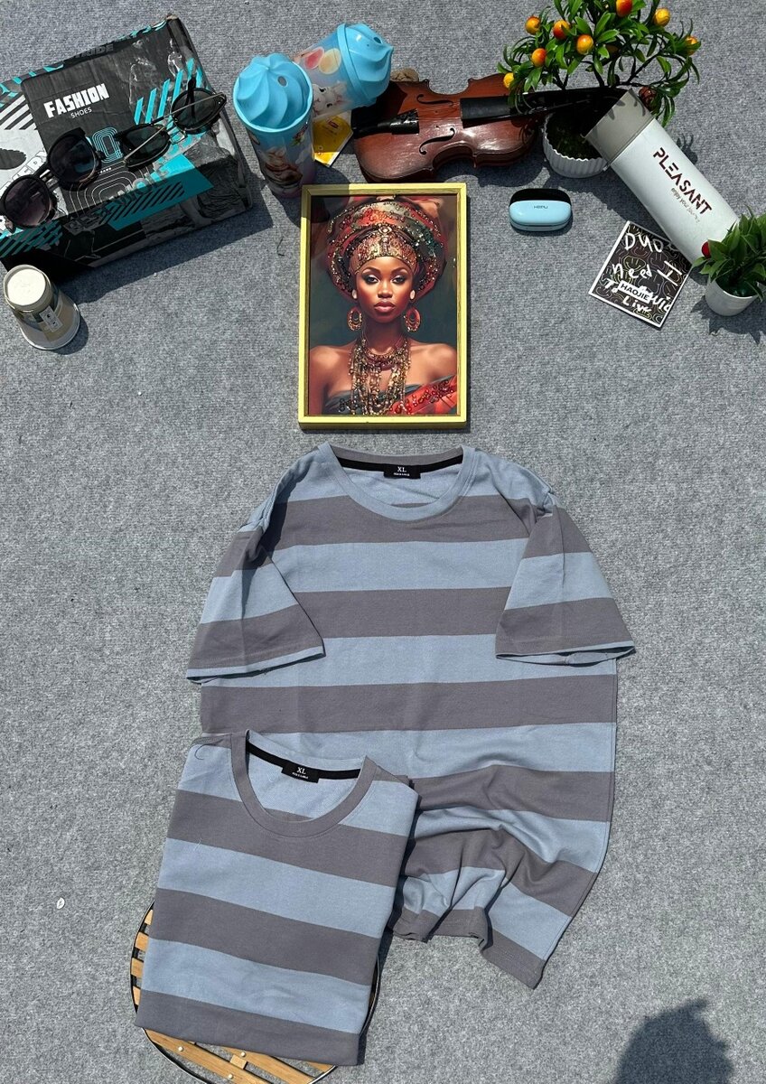 T-shirt rayée unisexe