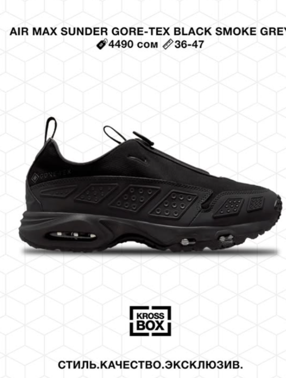 Эркектердин кроссовкасы Air Max Sunder Gore-Tex Black Smoke Grey