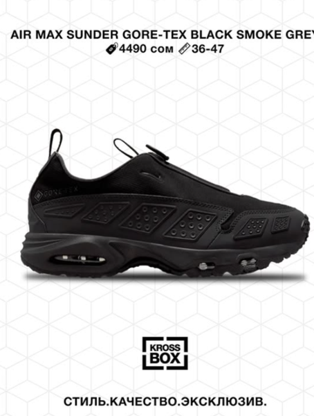 Эркектердин кроссовкасы Air Max Sunder Gore-Tex Black Smoke Grey