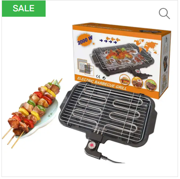 Electric Barbeque Grill Smokeless Indoor / Outdoor BBQ Grilling and Roasting Machine