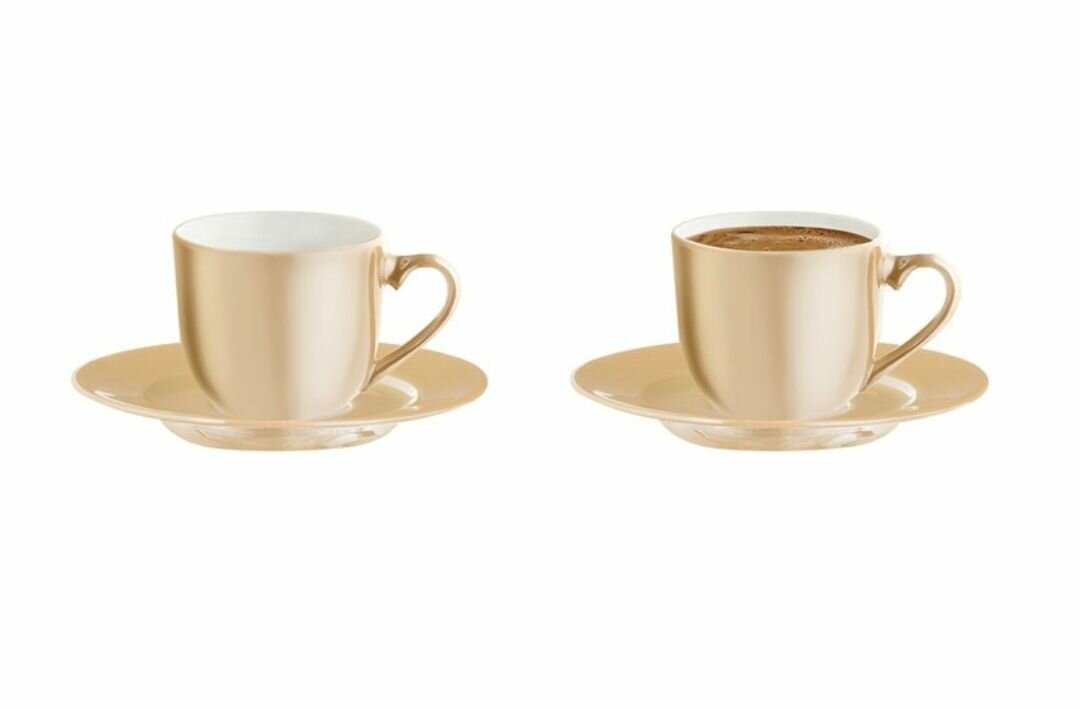 166 2 PCS 100ML FORA PORCELAIN COFFEE CUPS SET - COFFEE WITH