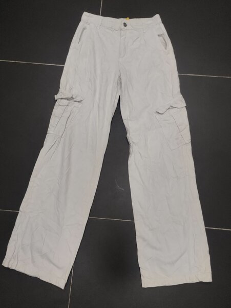 Pantalon cargo blanc ample
