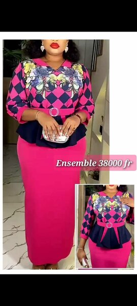 Ensemble floral élégant femme