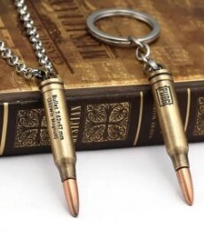 best look Bulllet Car Keychains Jewelry Necklace