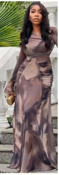 Robe de soirée élégante taupe