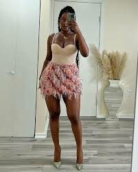 Robe Plumes Évasée Femme