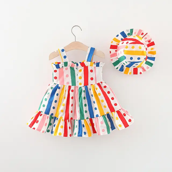Robe fillette multicolore.
