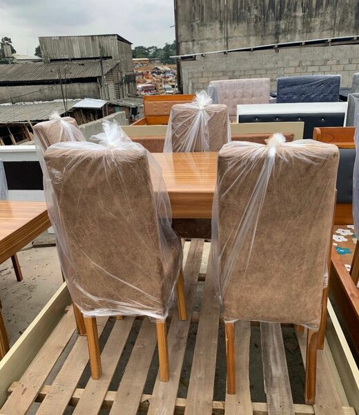 Chaise salle à manger velours marron