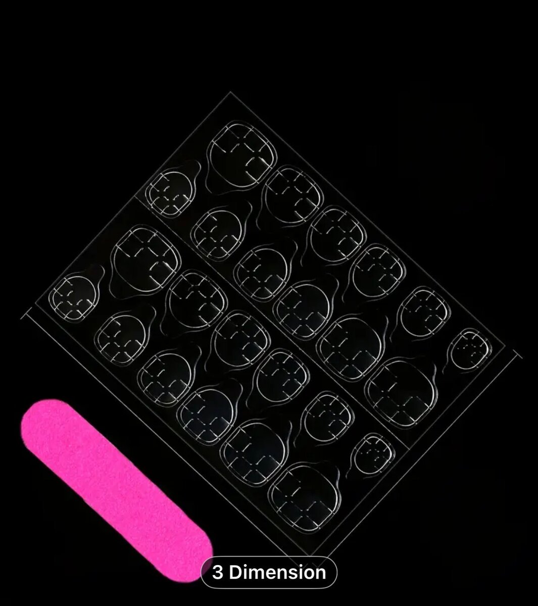 Ongles artificiels roses 3D cœur