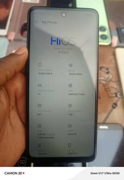 Pop8 tecno 64gb 4gb ram