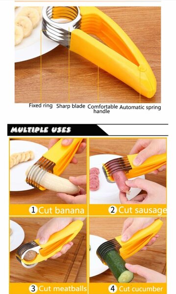 Banana sausage cucumber slicer Cutter Stainless Steel