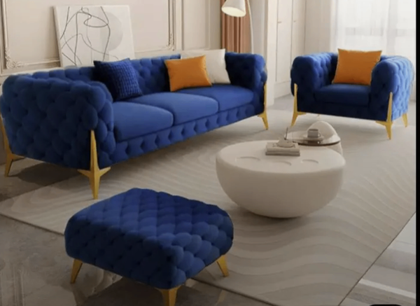 Canapé Luxe en Velours Bleu