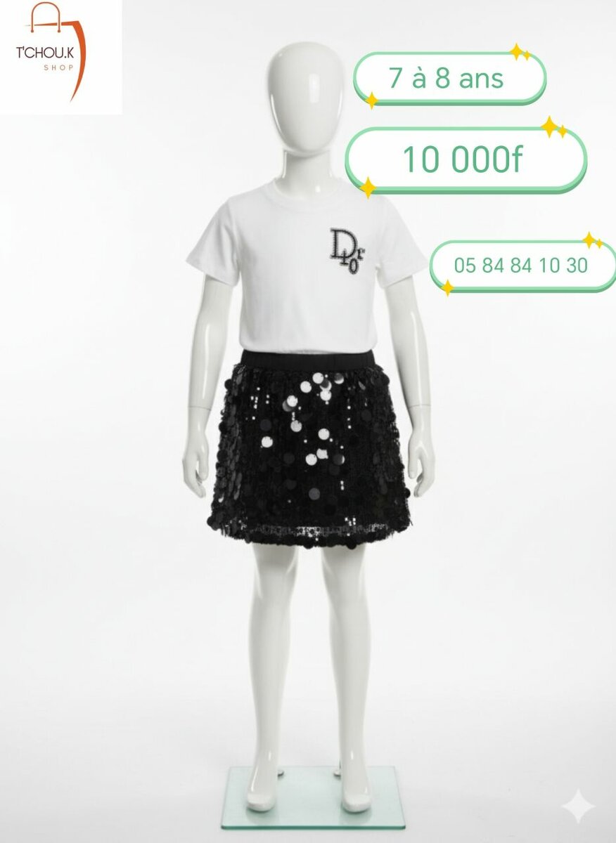 Ensemble Fille à Sequins T-shirt