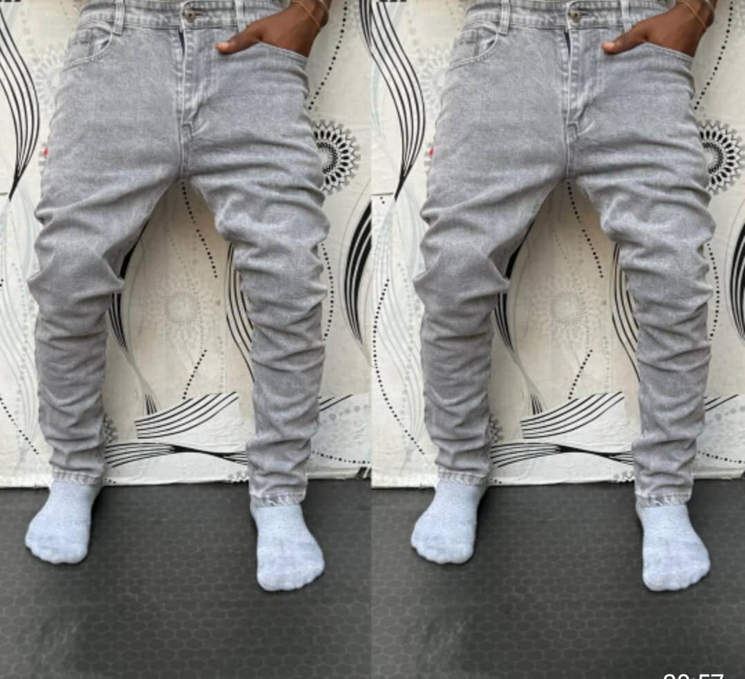 Jeans gris décontractés homme