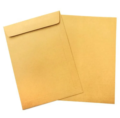 50 Pcs - A4 Brown/Khaki Envelopes For Packaging, Mailing, Courier, Office Letters & Money Size 10x12 Inch