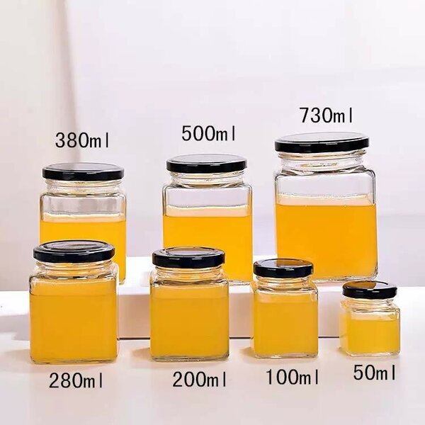 500ml glass bottles, jars, tin