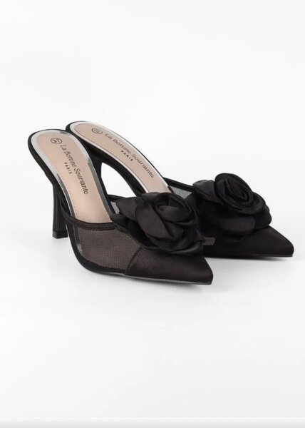 Mules à Talons avec Décoration Florale