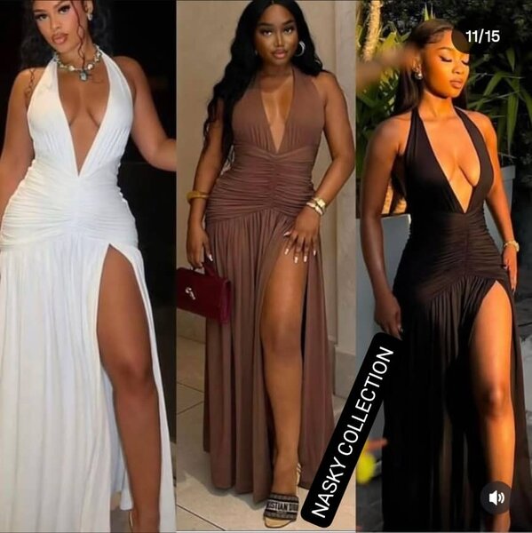 Robe longue fendue élégante