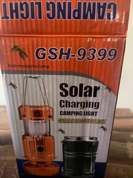 Electric and Solar rechargeable light, fan and mosquito trap