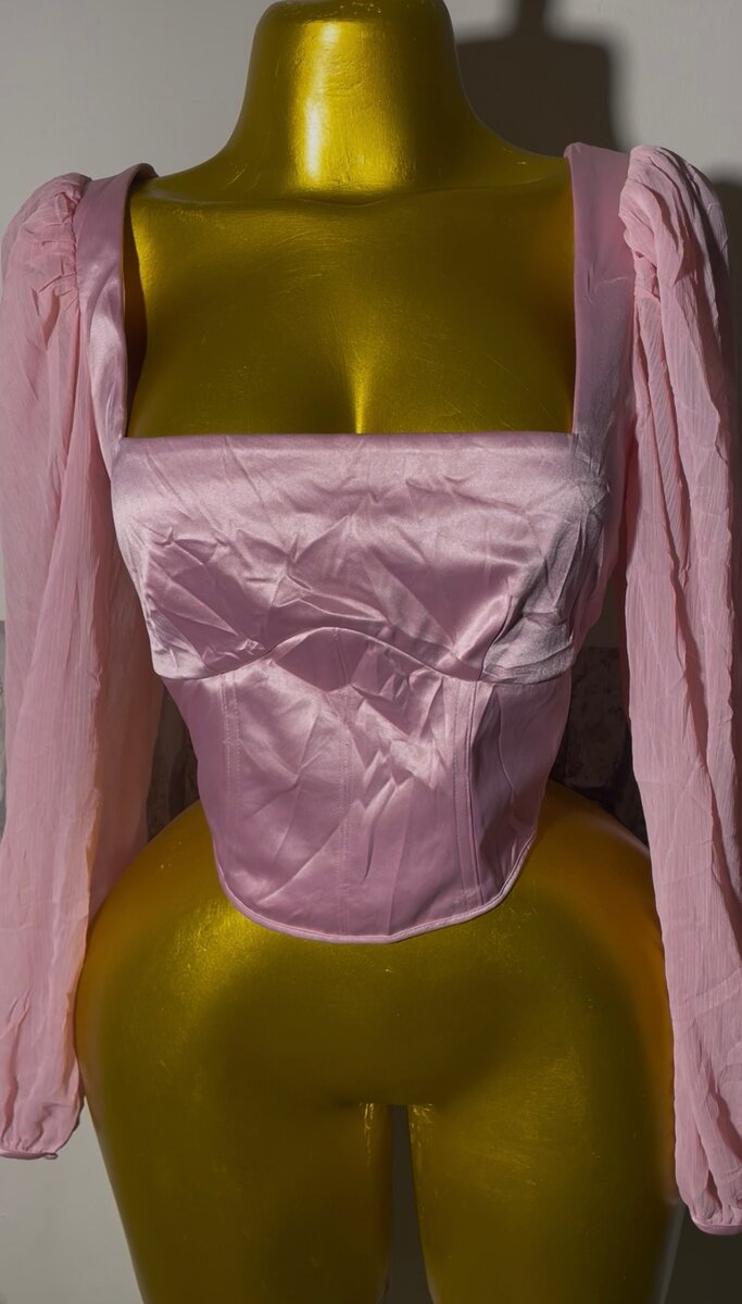 Top corset rose élégant