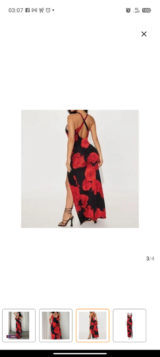 Robe longue dos nu fleurs