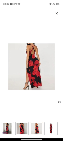 Robe longue dos nu fleurs