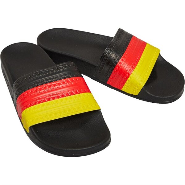 Claquettes Confort Noir Rouge Jaune