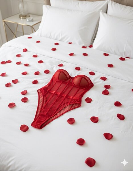 Corset bustier rouge