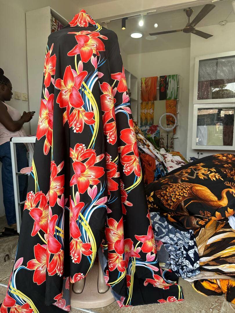 Crepe floral fabrics