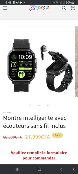 MONTRE CONNECTÉ PLUS ÉCOUTEUR INTÉGRÉ. ACCESSOIRE