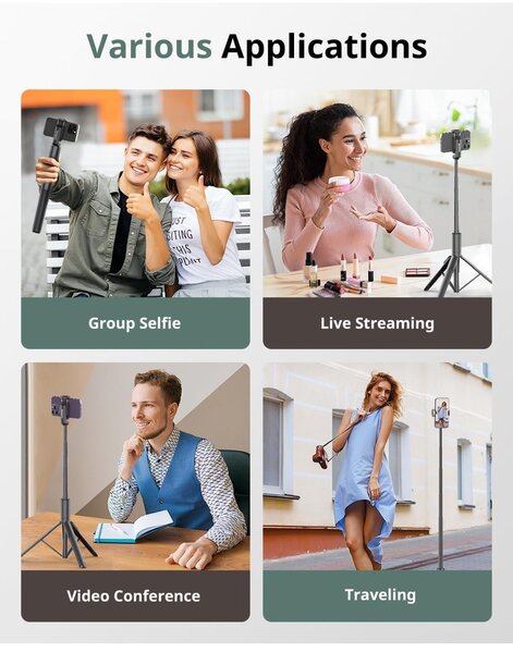 Sensyne 60" Phone Tripod & Selfie Stick, Lightweight All in