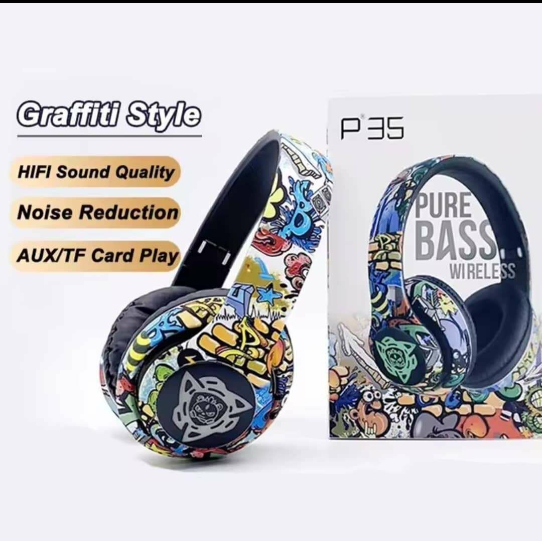 Casque sans fil graffiti P35