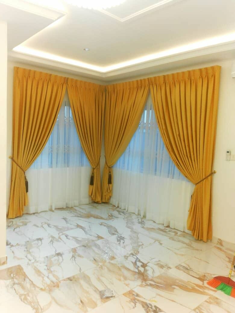 Customized Pinch Pleat Curtains with Backdrop