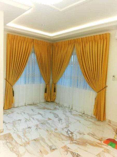 Customized Pinch Pleat Curtains with Backdrop